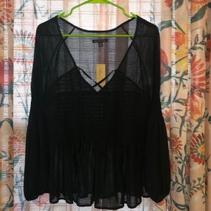American Eagle sheer black top